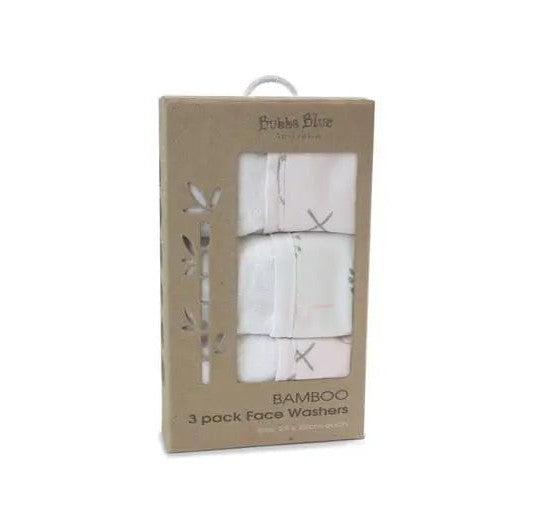 Bamboo Face Washers for baby 3pk - Bubba Blue