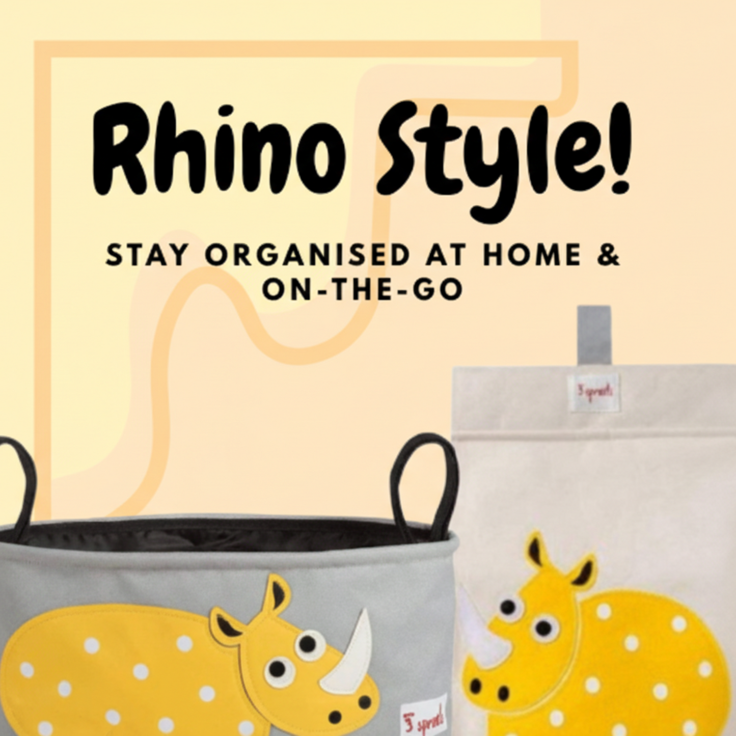 Rhino Nursery & Travel Bundle – Diaper Stacker + Stroller Organizer - 3 Sprouts