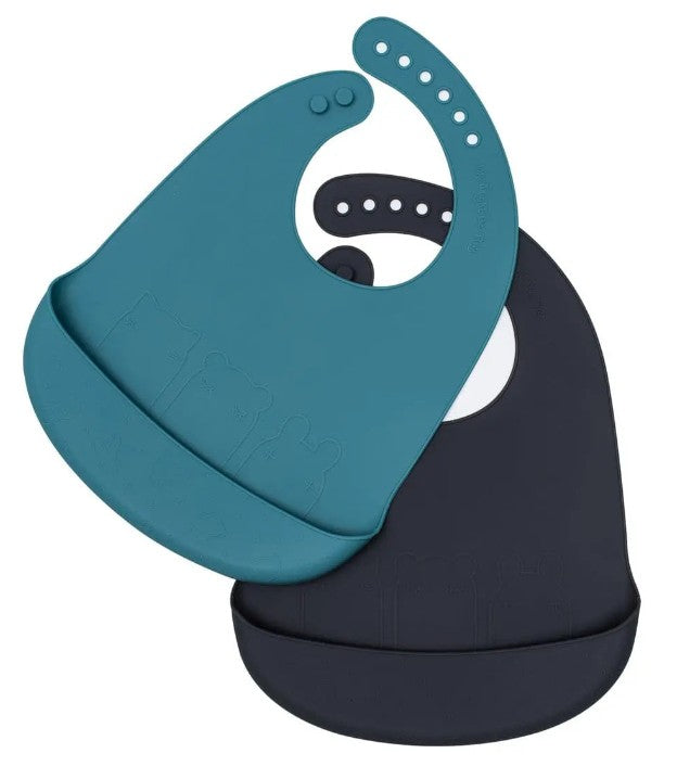 Catchie Bibs - 2 Pack Silicone Baby Bibs - We Might Be Tiny