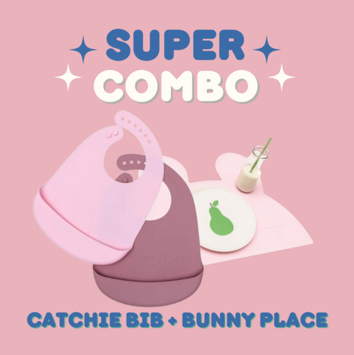 Catchie Bibs + Bunny Placie Combo Set - We Might Be Tiny