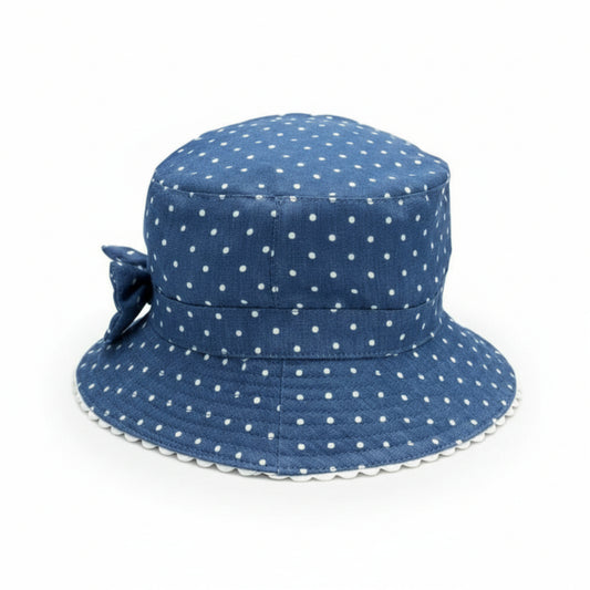 Baby & Toddler Hats Baby Banz Hat for baby/toddler - Chambray Blue Dot 6 months - 2 years Banz 19.99