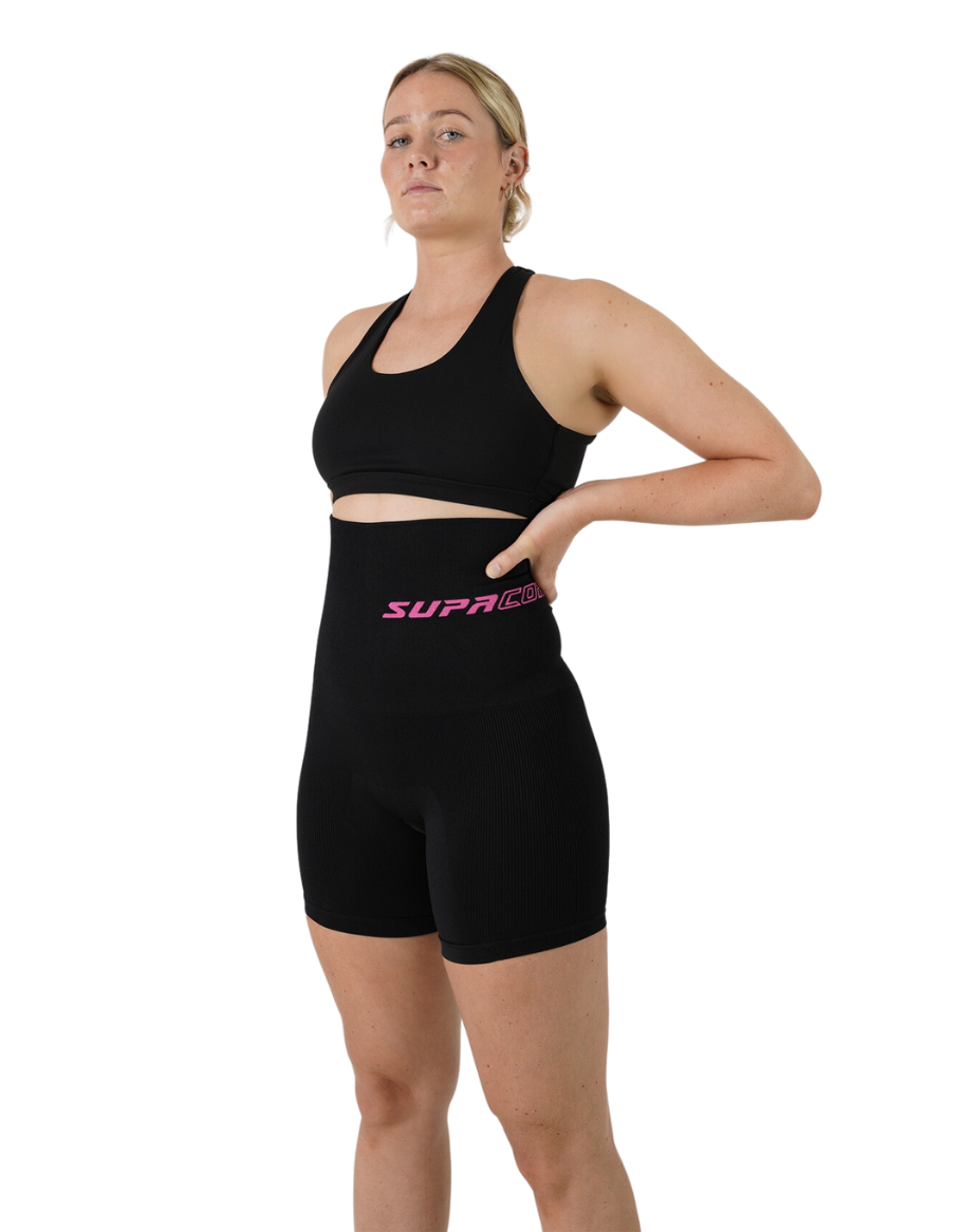 Patented Nina Women's Coretech Postpartum Extra High Waist Compression Shorts - Supacore